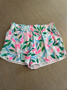 Lilly Pulitzer Pink, Green & Blue Leaf-Print Athletic Shorts